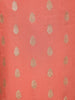Peach Floral Embroidered Silk Salwar Suit - Diadem