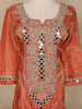Peach Floral Embroidered Tissue Silk Palazzo Suit with Dupatta