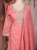 Peach Floral Embroidered Tissue Silk Sharara Suit with Dupatta