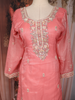 Peach Floral Embroidered Tissue Silk Sharara Suit with Dupatta