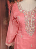 Peach Floral Embroidered Tissue Silk Sharara Suit with Dupatta