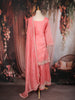 Peach Floral Embroidered Tissue Silk Sharara Suit with Dupatta