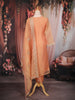 Peach Floral Embroidered Tissue Silk Straight Cut Salwar Suit with Dupatta