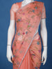 Peach Floral Motif Embroidered Chandheri Cotton Saree
