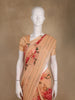 Peach Floral Printed Design Georgette Saree
