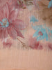Peach Floral Printed Design Mixed Cotton Saree
