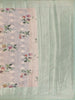 Peach Floral Printed Design Tussar Saree