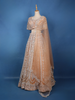 Peach Floral Sequins Embroidered Net Lehenga Set With Dupatta