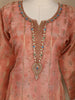 Peach Floral Sequins Embroidery Tissue Silk Salwar Suit