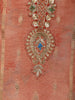 Peach Floral Sequins Embroidery Tissue Silk Salwar Suit