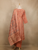 Peach Floral Sequins Embroidery Tissue Silk Salwar Suit