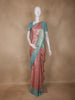 Peach Floral Woven Design Art Silk Saree