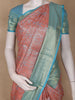 Peach Floral Woven Design Art Silk Saree