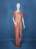 Peach Floral Woven Design Pure Kanchipuram Silk Saree