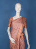 Peach Floral Woven Design Pure Kanchipuram Silk Saree