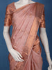 Peach Floral Woven Design Pure Kanchipuram Silk Saree