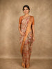 Peach Floral Woven Design Tissue Silk Fancy Saree