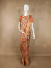 Peach Floral Woven Design Tissue Silk Fancy Saree
