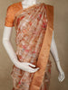Peach Floral Woven Design Tissue Silk Fancy Saree