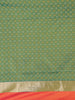 Peach Geometric Diamond Designed Silk Saree - Diadem