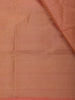 Peach Geometric Woven Pure Silk Saree With Contrast Teal Blue Pallu And Blouse