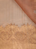 Peach Gold Butta Woven Design Tissue Saree with Gold Zari Border