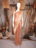 Peach Gold Butta Woven Design Tissue Saree with Gold Zari Border