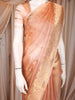 Peach Gold Butta Woven Design Tissue Saree with Gold Zari Border
