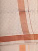 Peach Gold Checked Woven Design Shirt with Copper Zari Border Matching Dhoti Set