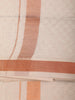 Peach Gold Checked Woven Design Shirt with Copper Zari Border Matching Dhoti Set