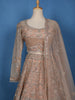 Peach Heavy Sequins Embroidered Net Lehenga With Sheer Dupatta