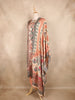 Peach Kashmiri Floral Printed Design Crepe Straight Cut Salwar Suit with Dupatta