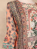 Peach Kashmiri Floral Printed Design Crepe Straight Cut Salwar Suit with Dupatta