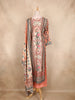 Peach Kashmiri Floral Printed Design Crepe Straight Cut Salwar Suit with Dupatta