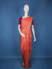 Peach Leaf Motif Woven Pure Kanchipuram Silk Saree