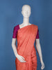 Peach Leaf Motif Woven Pure Kanchipuram Silk Saree
