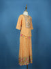 Peach Mirror Work Georgette Kids Palazzo Suit