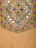 Peach Mirror Work Georgette Kids Palazzo Suit