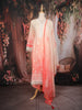 Peach Ombre Floral Design Cotton Salwar Suit with Dupatta
