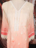 Peach Ombre Floral Design Cotton Salwar Suit with Dupatta