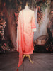 Peach Ombre Floral Design Cotton Salwar Suit with Dupatta