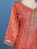 Peach Orange Embellished Design Semi Silk Salwar Suit