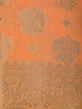 Peach Orange Floral Butta Woven Banarasi Silk Saree With Zari Border