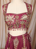 Deep Wine and Ivory Gold Floral Sequins and Zari Embroidered Design Tissue Silk Festive Lehenga with Matching Designer Dupatta