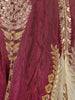Deep Wine and Ivory Gold Floral Sequins and Zari Embroidered Design Tissue Silk Festive Lehenga with Matching Designer Dupatta