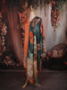 Peach Orange Floral Printed Design Crepe Straight Cut Salwar Suit with Dupatta