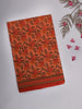 Peach Orange Floral Printed Design Karishma Cotton Saree