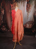 Peach Orange Floral Printed Design Pure Cotton Straight Cut Salwar Suit with Matching Dupatta