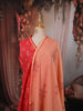 Peach Orange Floral Printed Design Pure Cotton Straight Cut Salwar Suit with Matching Dupatta