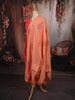 Peach Orange Floral Printed Design Pure Cotton Straight Cut Salwar Suit with Matching Dupatta